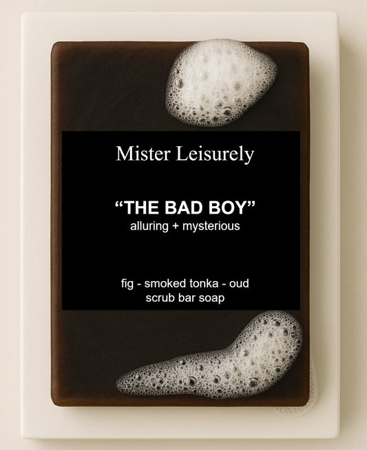 "The Bad Boy" scrub bar soap - fig - smoked tonka  - oud