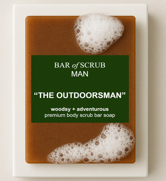 "The Outdoorsman" scrub bar soap - pine - cedarwood - leather