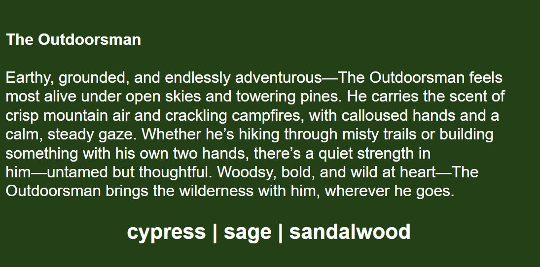 "The Outdoorsman" scrub bar soap - pine - cedarwood - leather