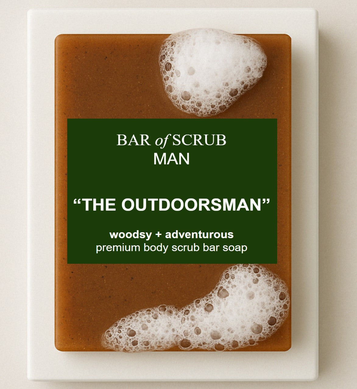 "The Outdoorsman" scrub bar soap - pine - cedarwood - leather