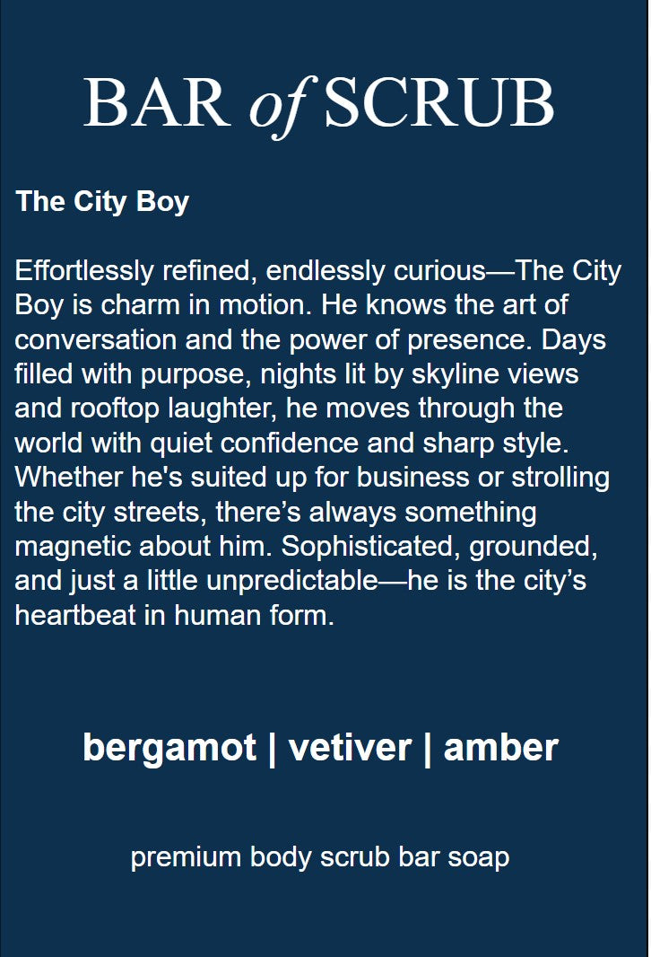 THE CLASSIC | Luxury Men's Scrub Bar Soap | bergamot | vetiver | amber