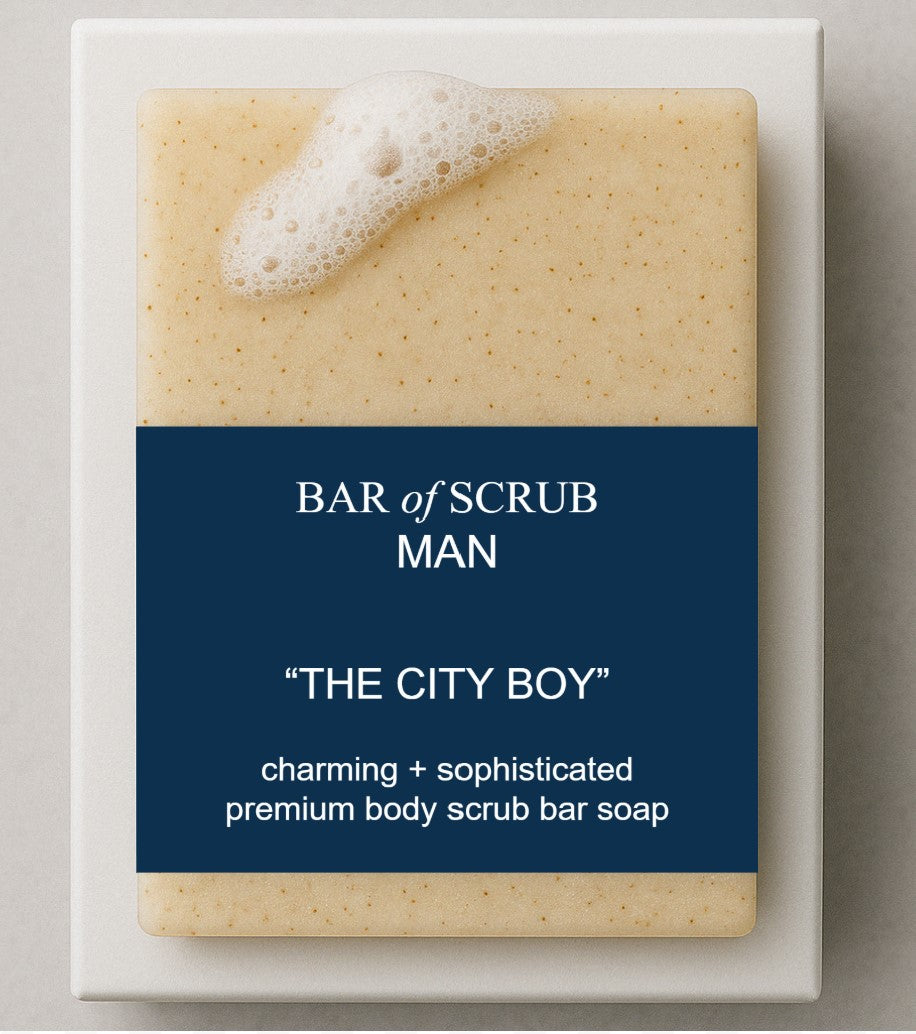 THE CLASSIC | Luxury Men's Scrub Bar Soap | bergamot | vetiver | amber